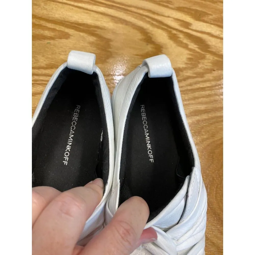 Rebecca Minkoff Flats Women's 9 White Leather Slip On Round Toe Comfort S13 - Image 5