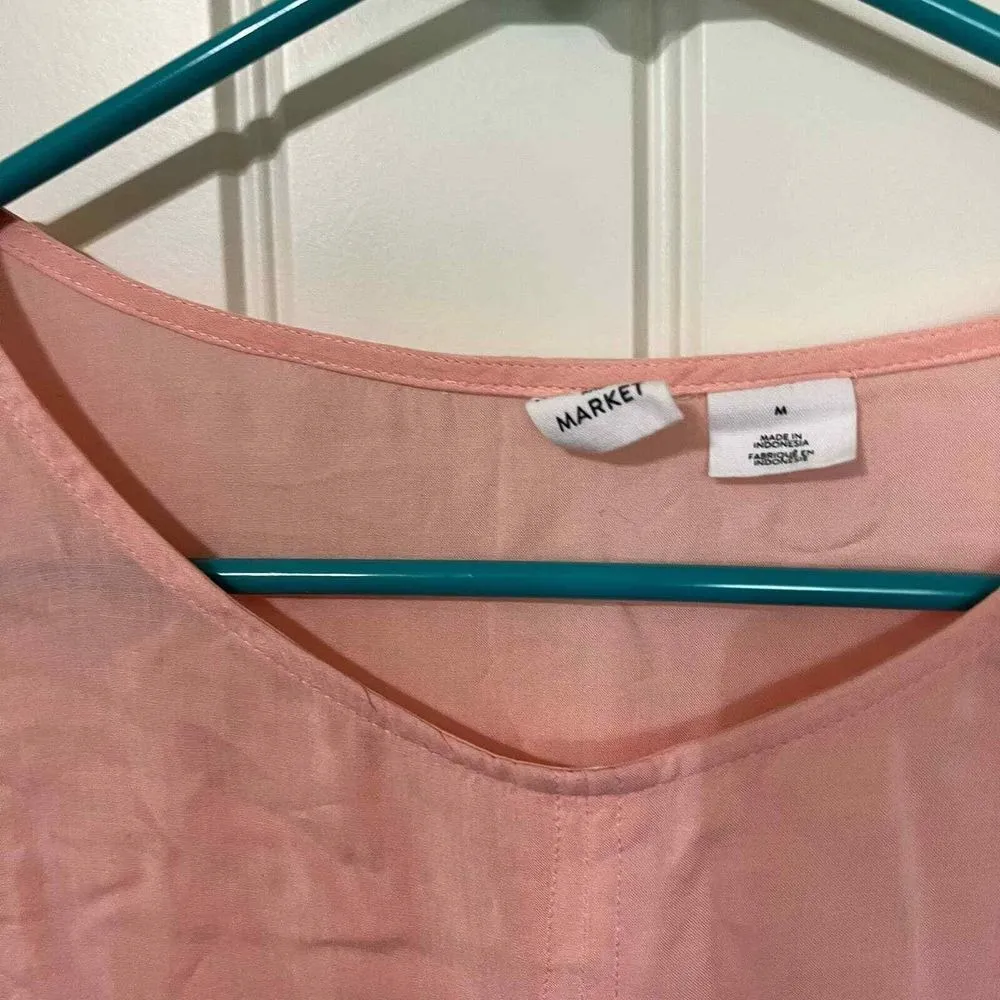 Melrose and Market Pink Rayon Short Sleeve Blouse‎ Top Size M - Image 5