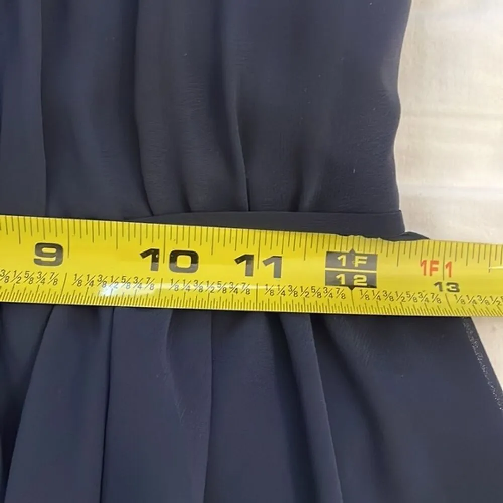 Morilee Madeline Gardner Navy Blue Gown Womens 2 High Halter Chiffon A - Image 6