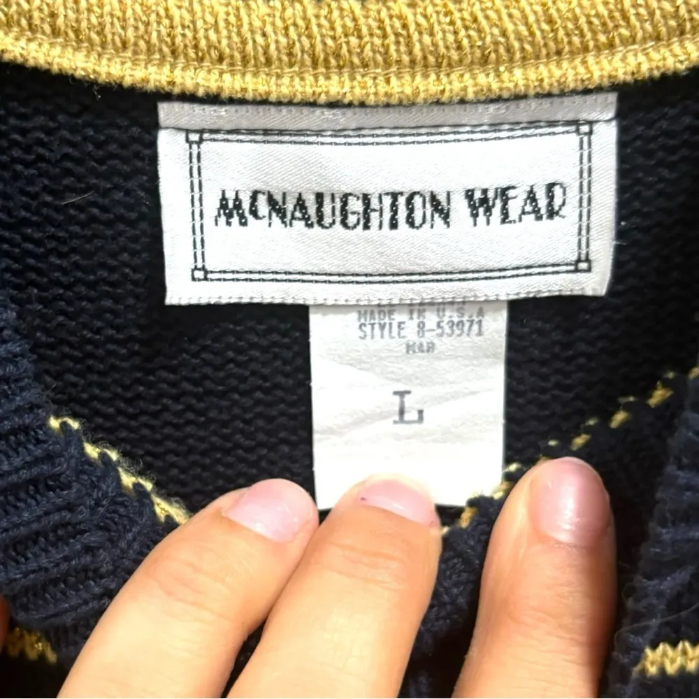 Vintage Norton McNaughton Navy Blue Sweater & Pants Matching Set Large - Image 8