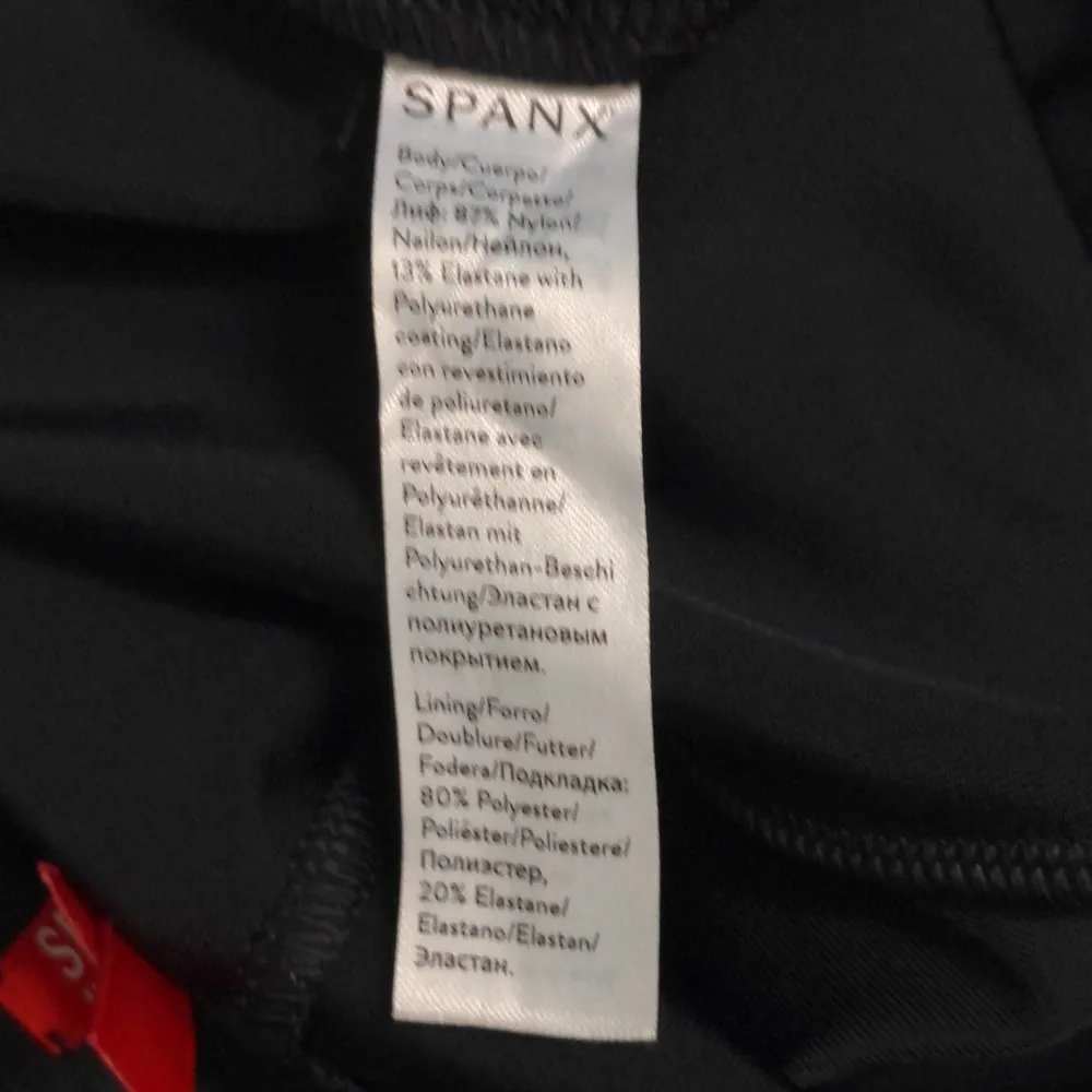 Spanx Womens Faux Leather Leggings Black Mid Rise Shaping Full Length S - Image 7