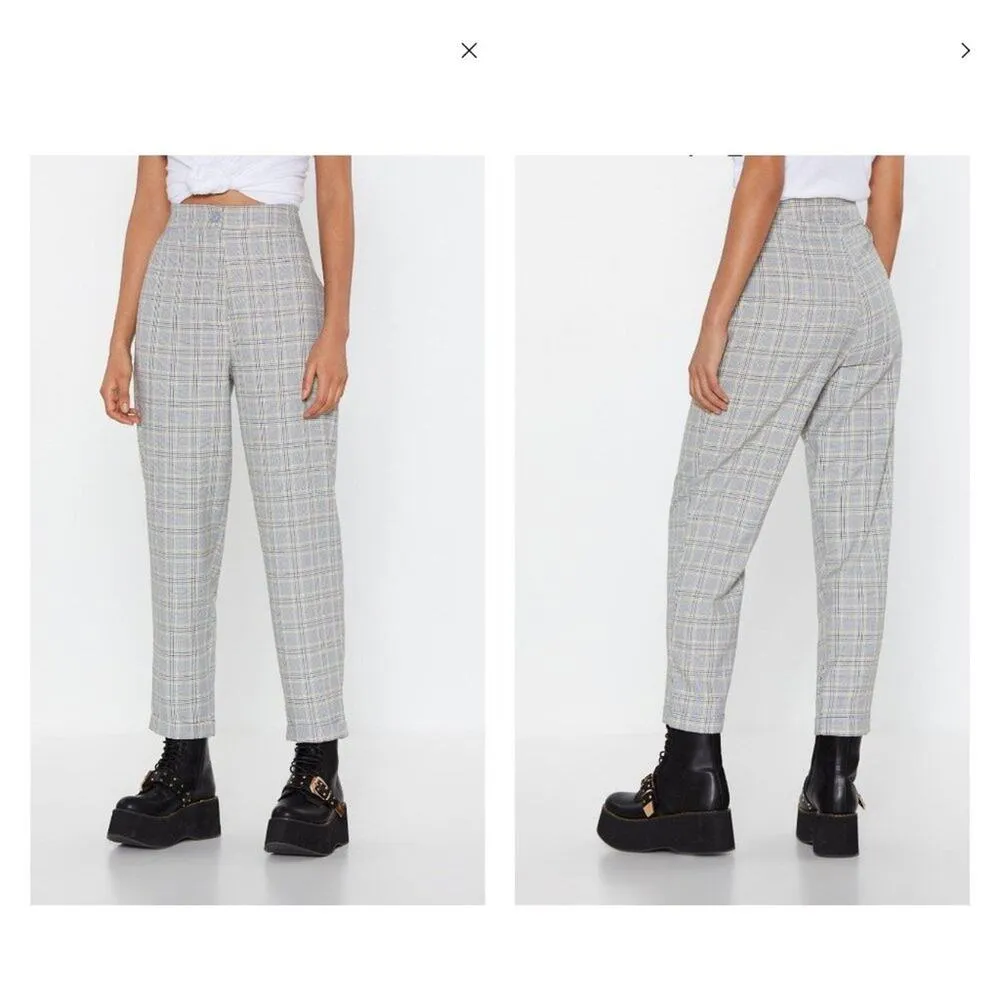 Nasty Gal - Turn Up pants in Gray Check - Image 5