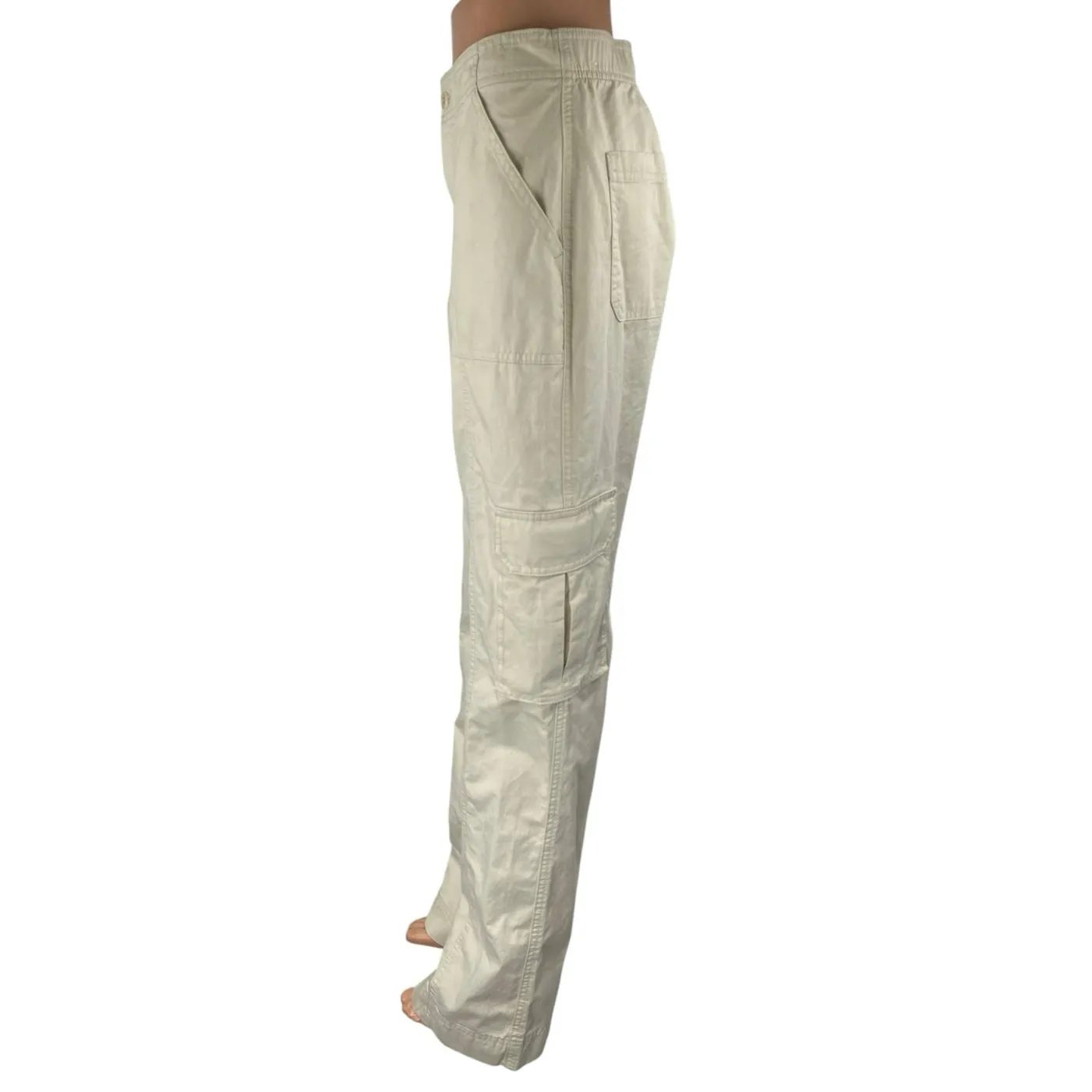 NEW Abercrombie & Fitch Women's Beige High Waisted Trousers Cargo Pants Size 27 - Image 2