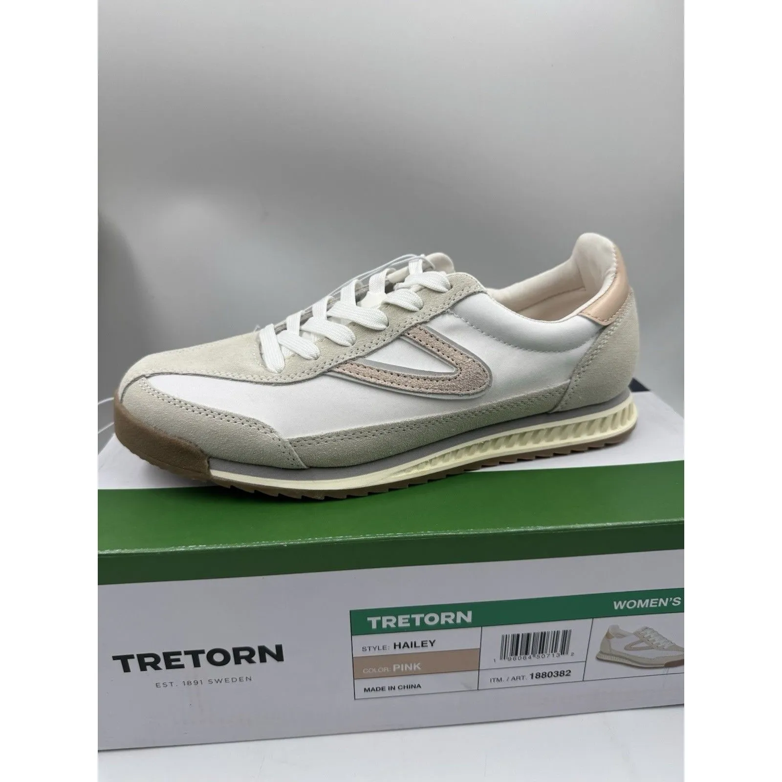Tretorn Women’s Shoes Size 7.5 Hailey White/Pink Suede Sneakers New - Image 8