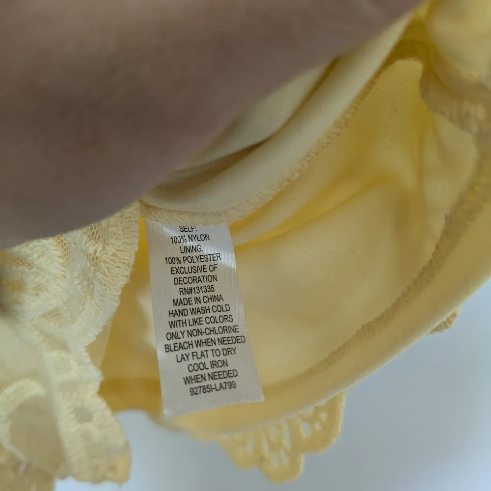 Splendid Deep V Yellow Lace Romper - Image 2