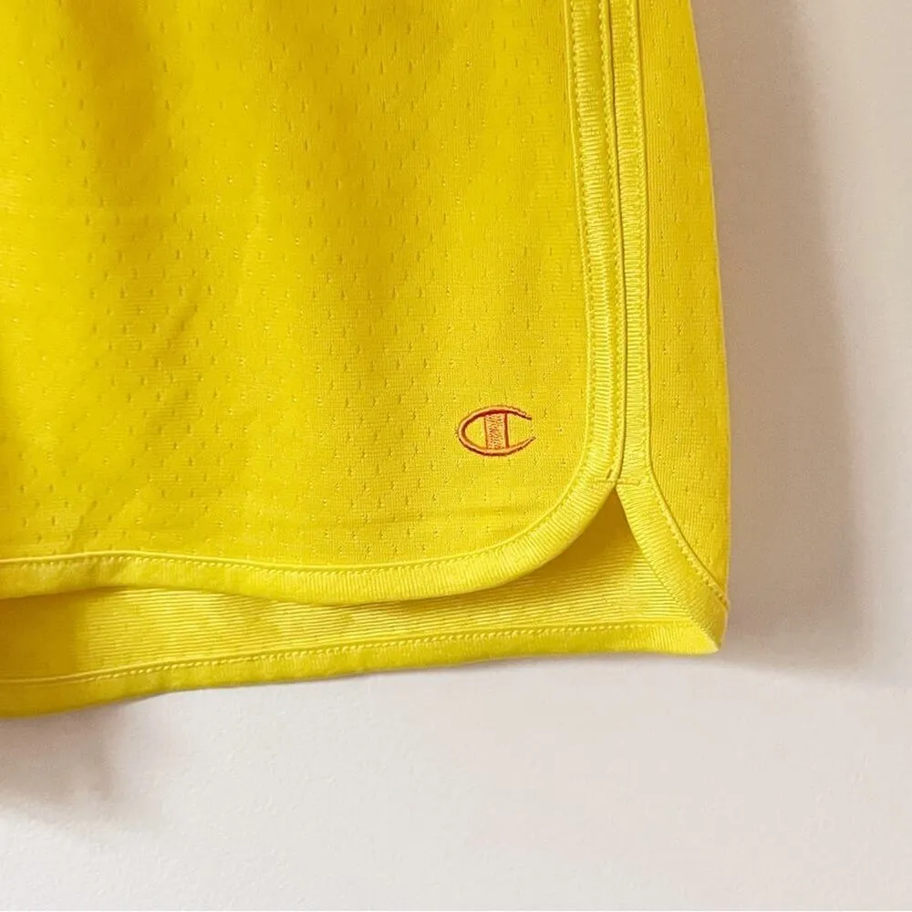Champion Women’s Athletic Sport Yellow Drawstring Waist Running Shorts  Sz M - Image 6