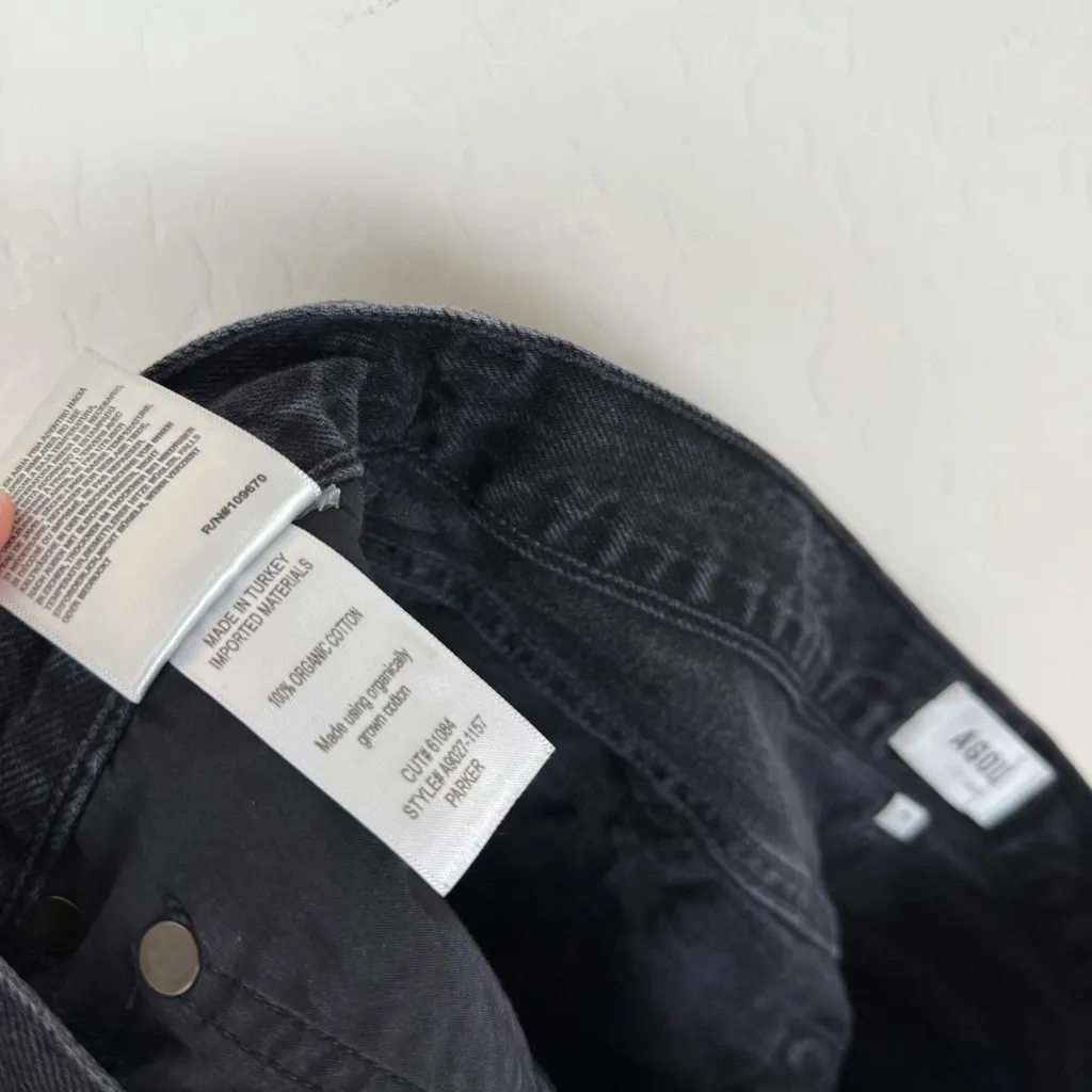 AGOLDE Black Denim Parker Long Shorts - Image 6