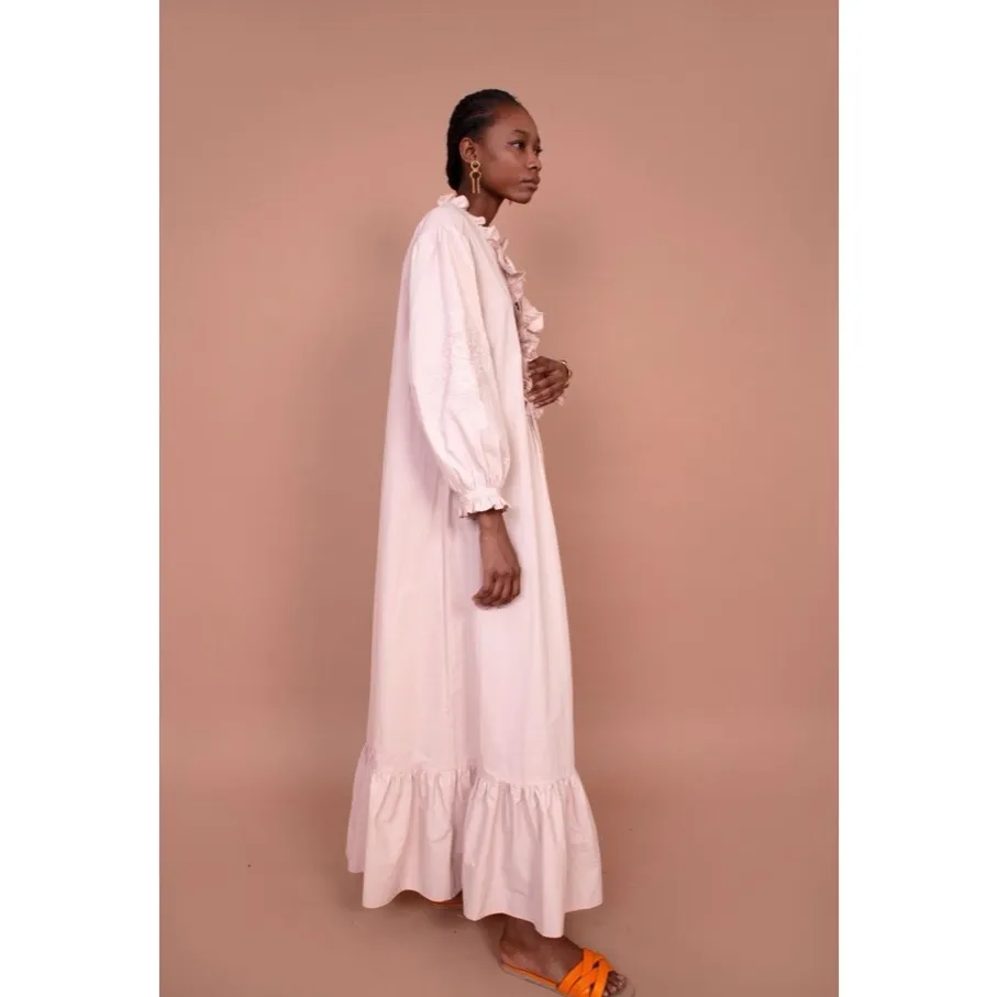 meadows Lavender Dress Blush Long Sleeve Maxi Pink Size M - Image 4