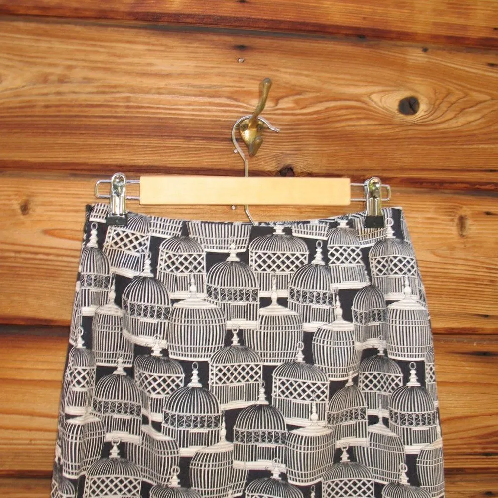 Blue White High Waist Stretch Cotton Skirt - Image 6