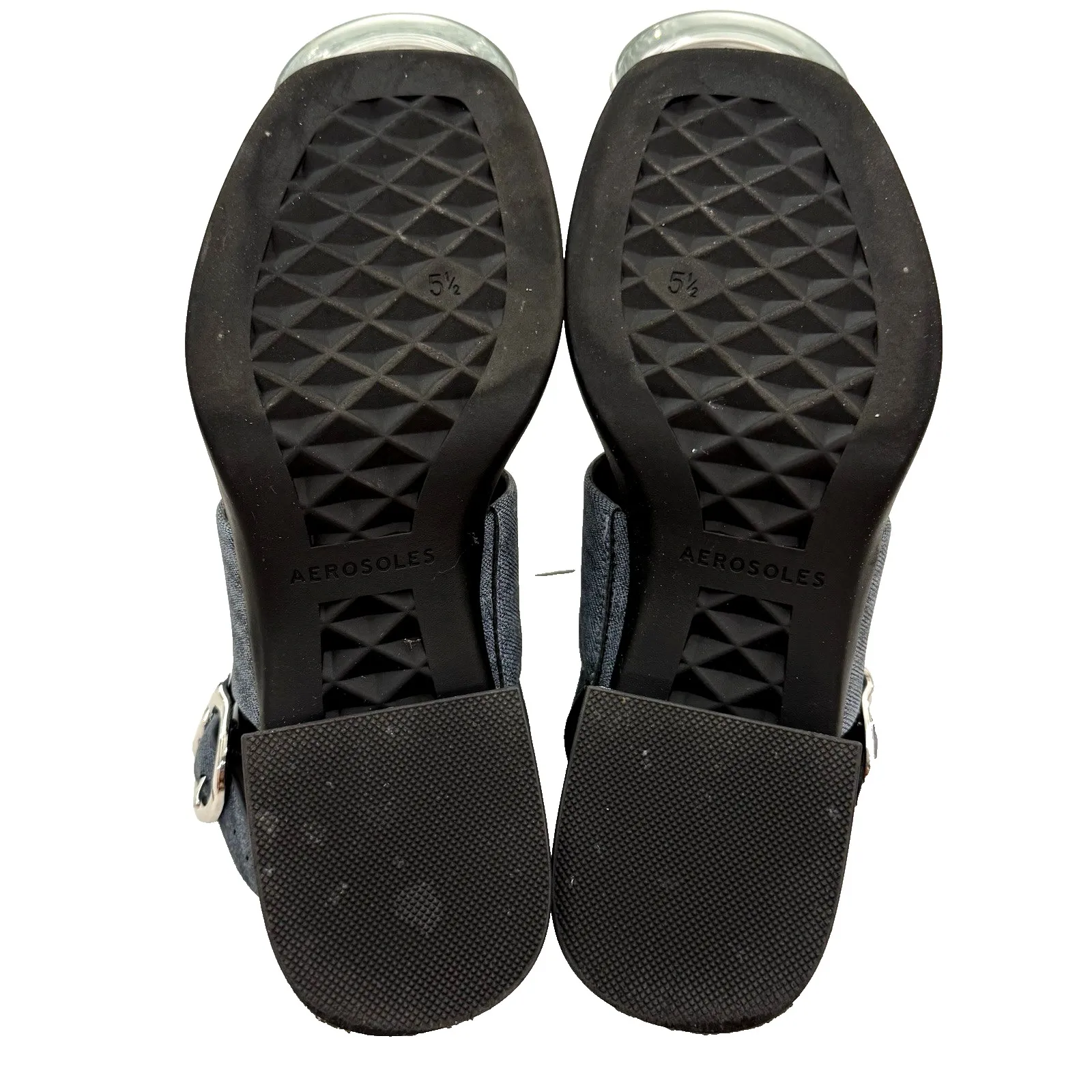 Aerosoles Dove Chunky Heel Sandal Shoe Women US 5.5 M Blue Jean Dual Strap Block - Image 7