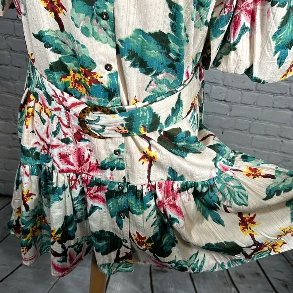 Walter Baker Tyanna Dress Blush Azalea Hawaiian Button Down Shirt Dress XL NEW - Image 16