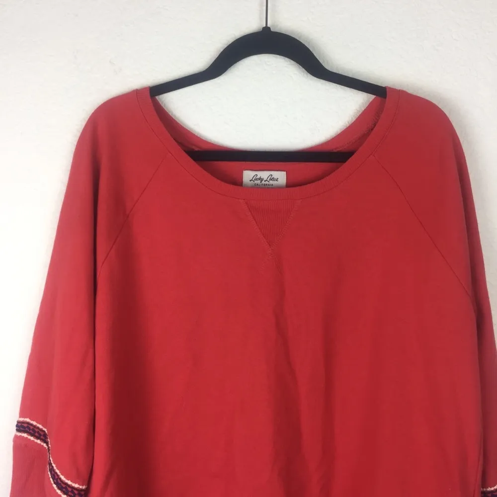Lucky Brand Scottsdale Red Embroidered Sweater - Image 4
