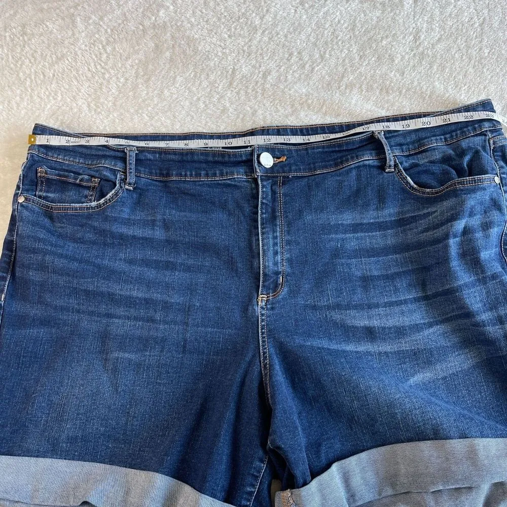 a.n.a Denim Shorts Womens 28W Blue Cuffed MidRise Classic Stretch Casual Comfort - Image 5