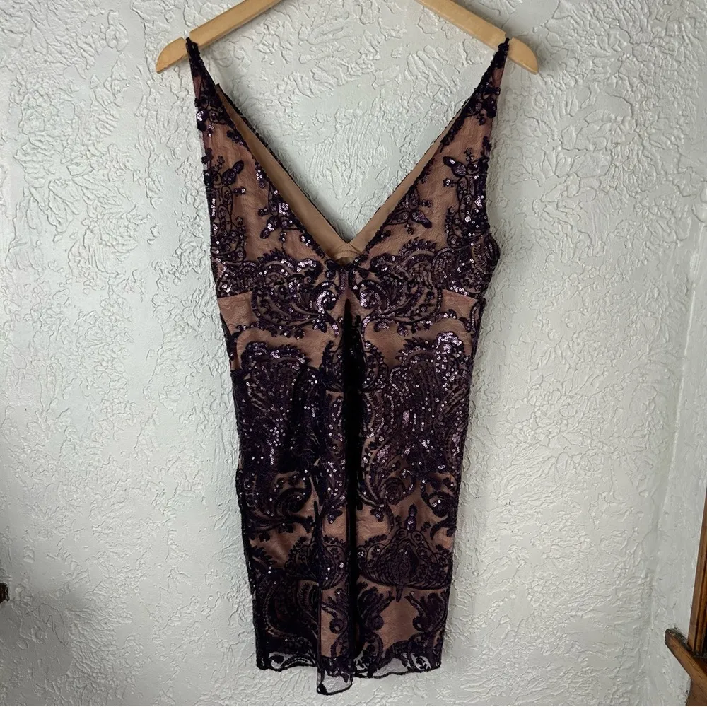 Free People | Night Shimmers Sequin Party Mini Dress Purple Size 2 - Image 7