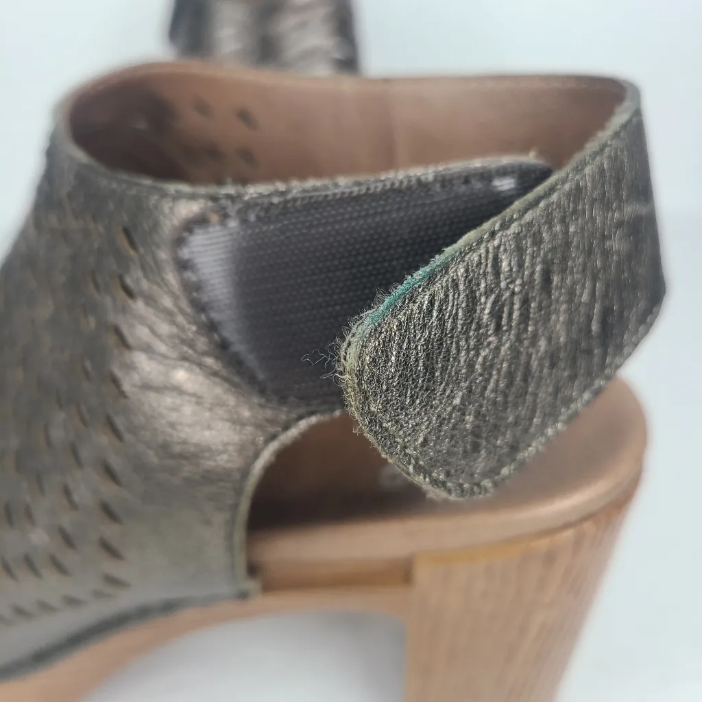 Dansko Danae Perforated Slingback Mule Sandals‎ Metallic Pewter EU 38 - Image 8