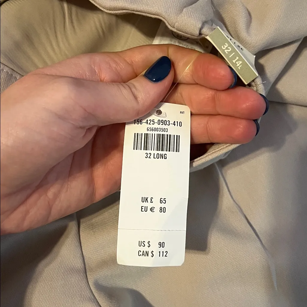NWT Abercrombie & Fitch Curve Love Tan Wide Leg Trouser Pants Sz 14/32 Long - Image 3