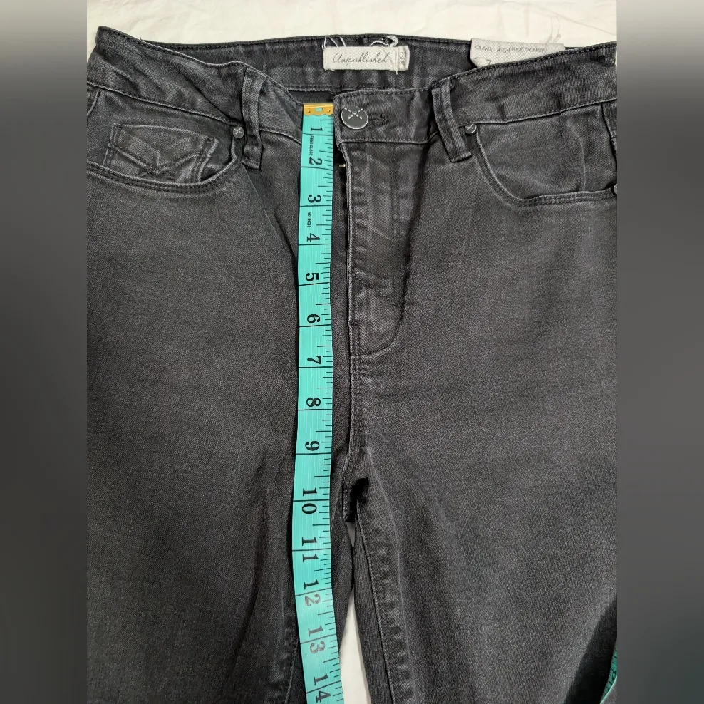 NWT Unpublished Olivia High Rise Slim Leg Jean W27 Black - Image 8