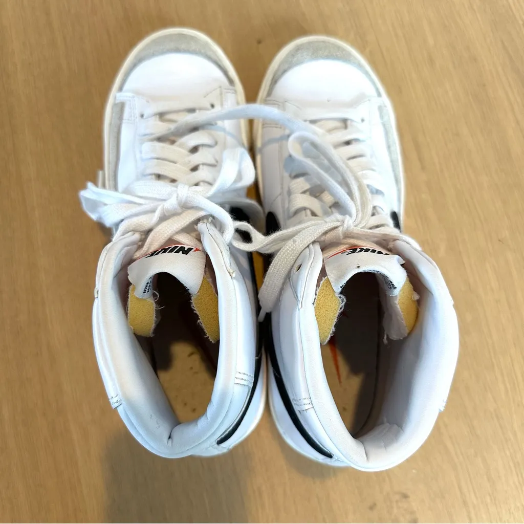 Nike Blazer Mid '77 Shoes Women's Size 7.5 White Black Leather High Top Sneakers - Image 5