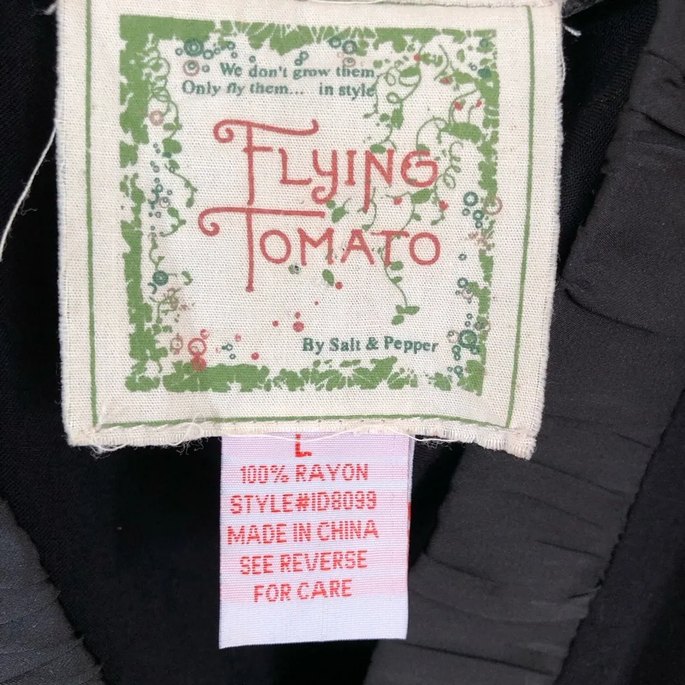 Flying Tomato Black Embroidered Sleeveless Dress L - Image 6