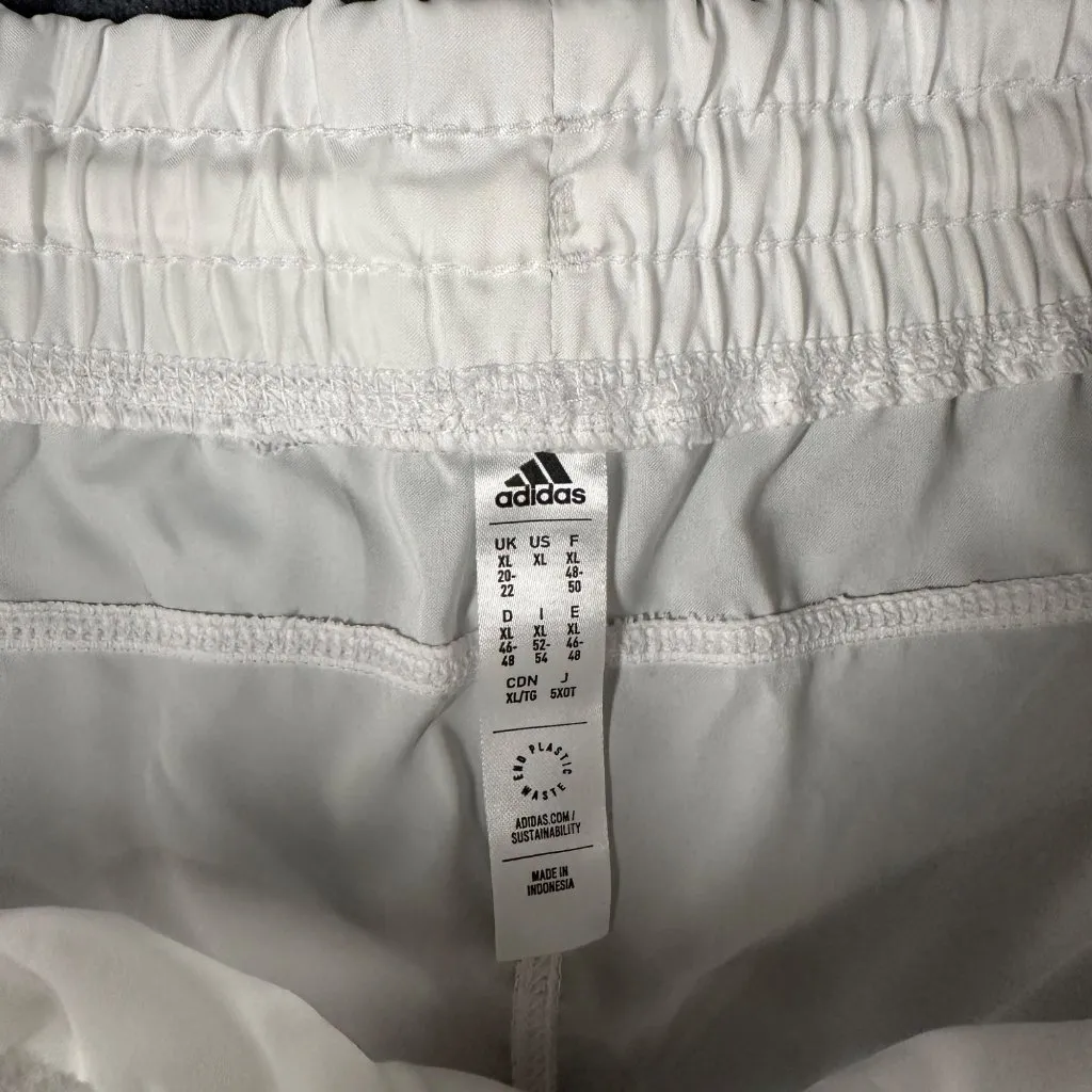 Adidas Womens XL White Pacer‎ Shorts Drawcord 3 Stripes High Rise Pull On NWT - Image 3