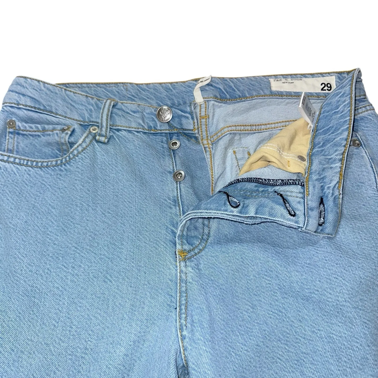 Rag & Bone Women's Wide Leg Cropped Raw Hem Jeans Size 29 High Rise - Image 6