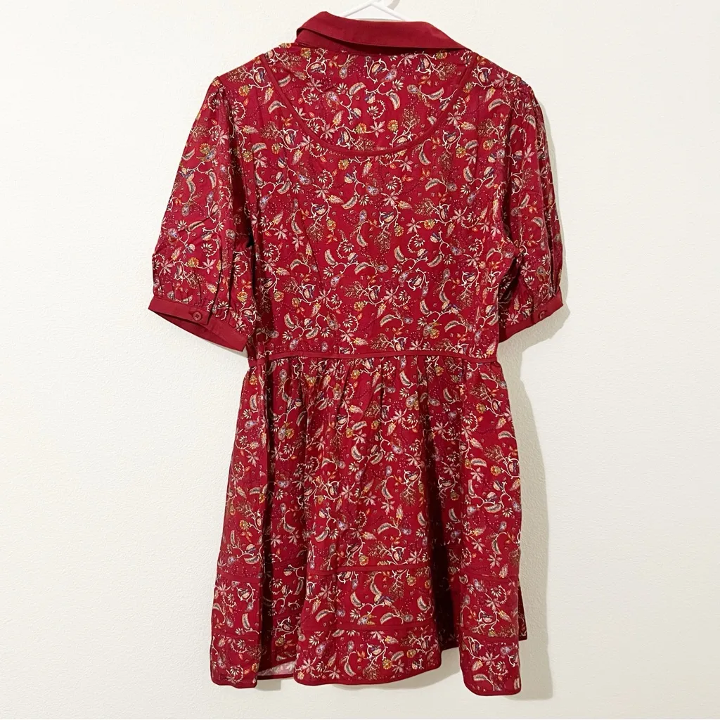 NWT Avara Jovie Dress Maroon Floral Size Large L Red - Image 6