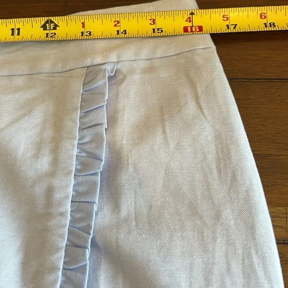 J. Crew Oxford Ruffle Pencil Skirt Light Blue Women’s Size 12 NEW Style H4868 - Image 8