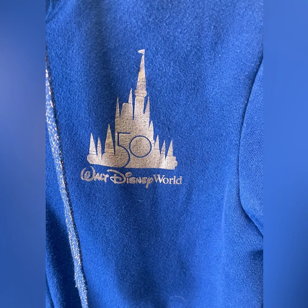 Disney World 50th‎ Anniversary Mickey & Friends Hooded Zip Up Jacket Size Small - Image 5