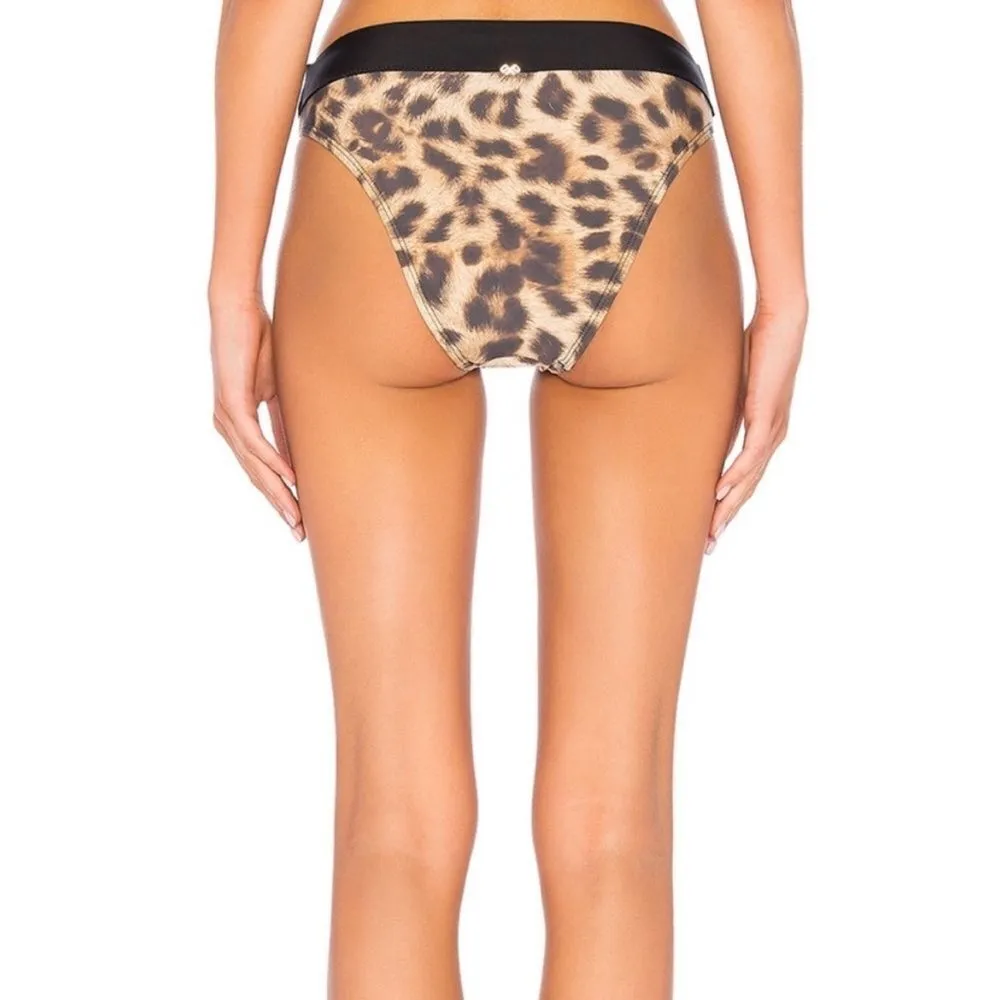 NWT Pily Q High Rise High Leg Leopard Cheetah Swim Bikini Bottom- Size Large - Image 2