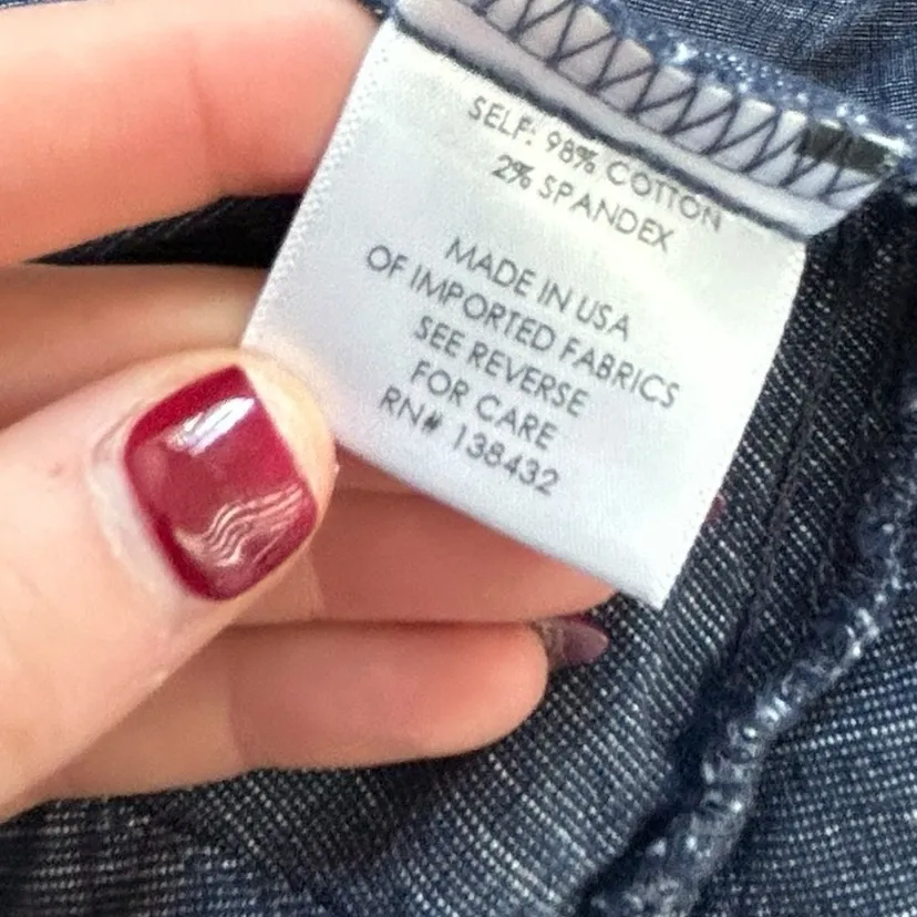 Bea & Dot Modcloth Field Day Tie Back Dress Chambray Navy Button-Down Large - Image 8