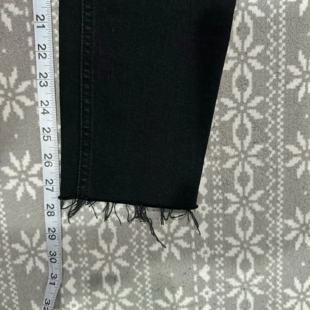 Re/Done Originals 90s High Rise Ankle Crop in Jet Black With Rips Size 25‎ - Image 12