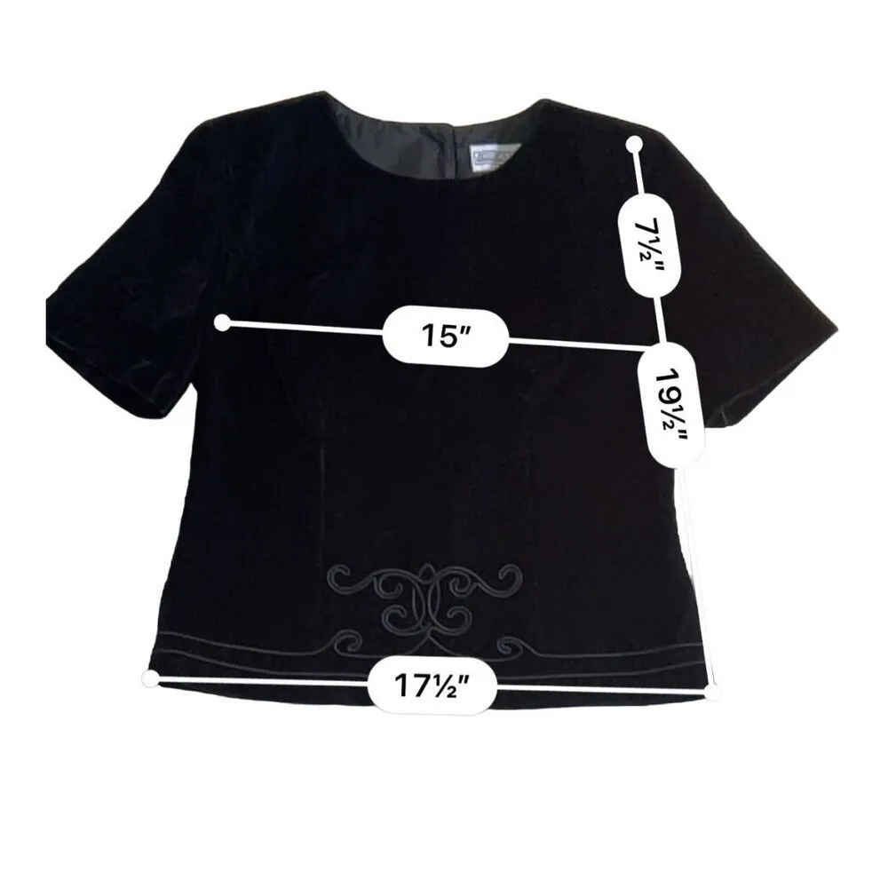 Women's Jessica Howard Black Velvet Skirt Suit Size 4 - Image 3