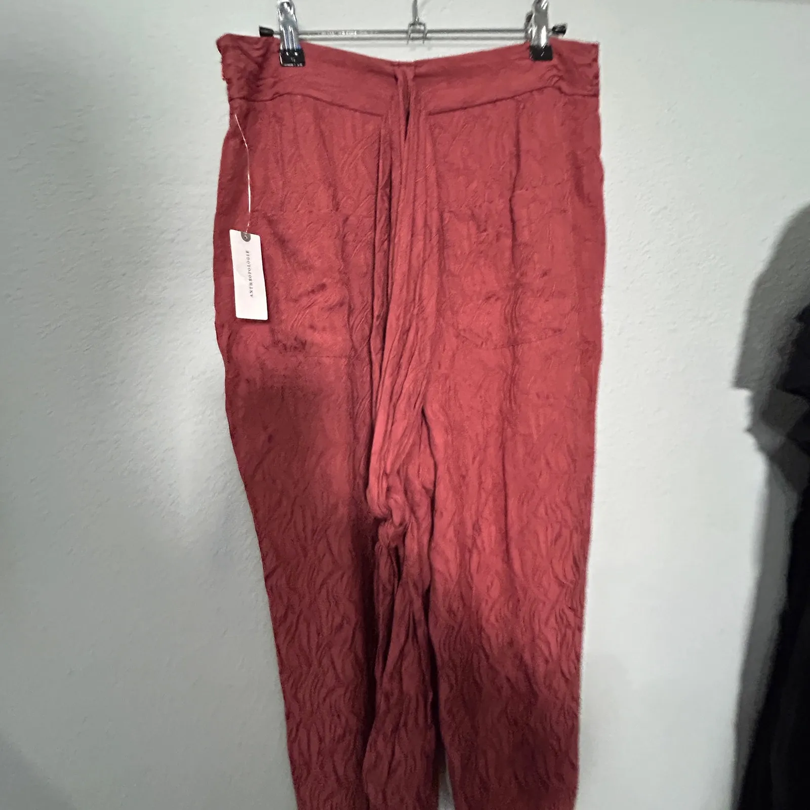 NEW Anthropologie ETT:TWA Rose Jacquard Aubade Tie Waist Pants Tapered Cropped 8 - Image 9