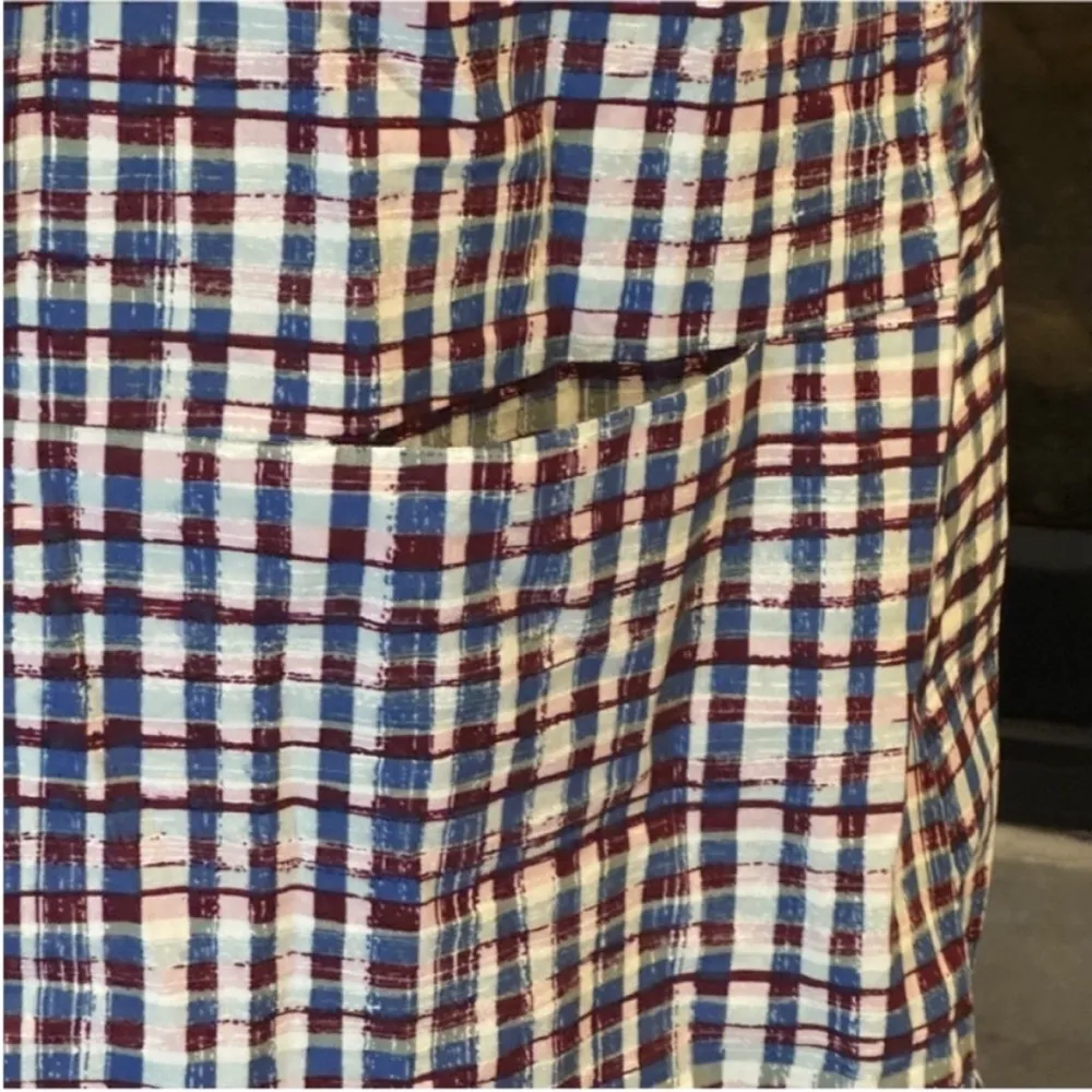 Urban Outfitters Red Blue and White Gingham Short Sleeve Sundress - Image 9