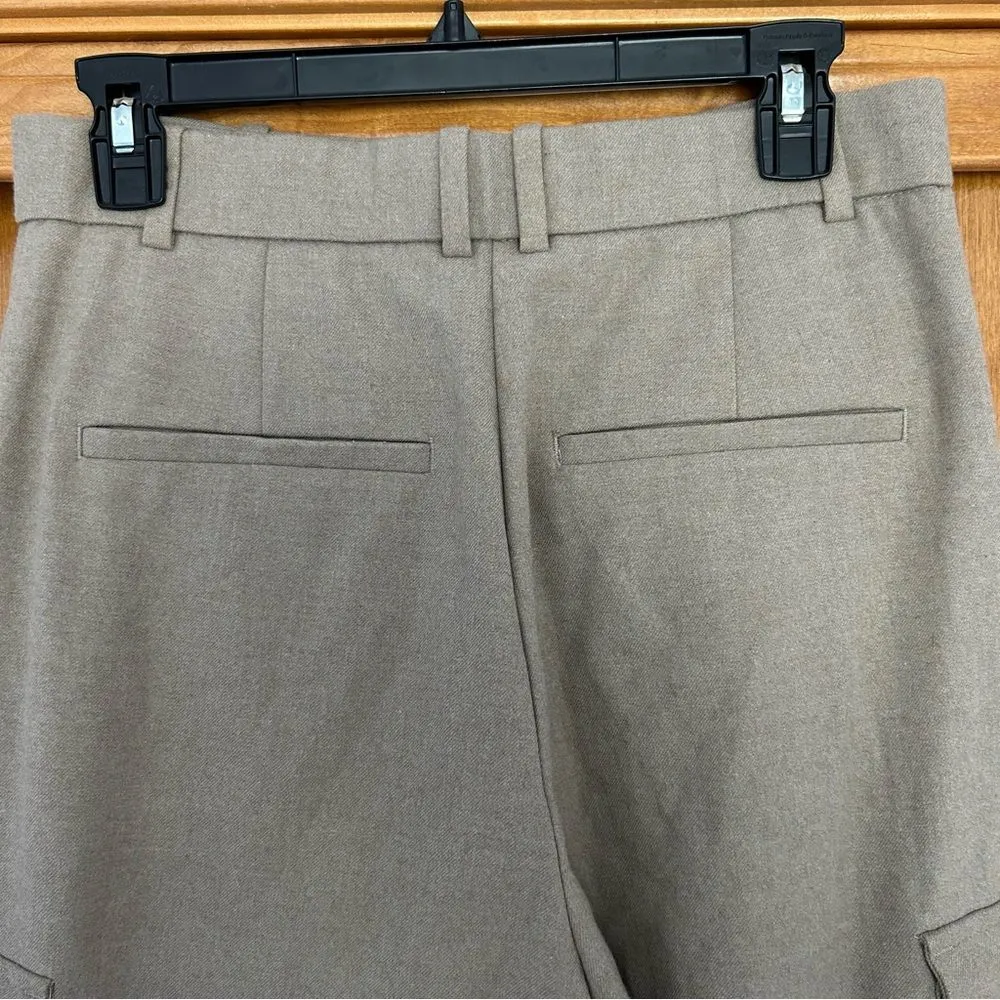 Abercrombie & Fitch Brushed Suiting Tailored Cargo Wide Leg Pants Size 28 6 - Image 8