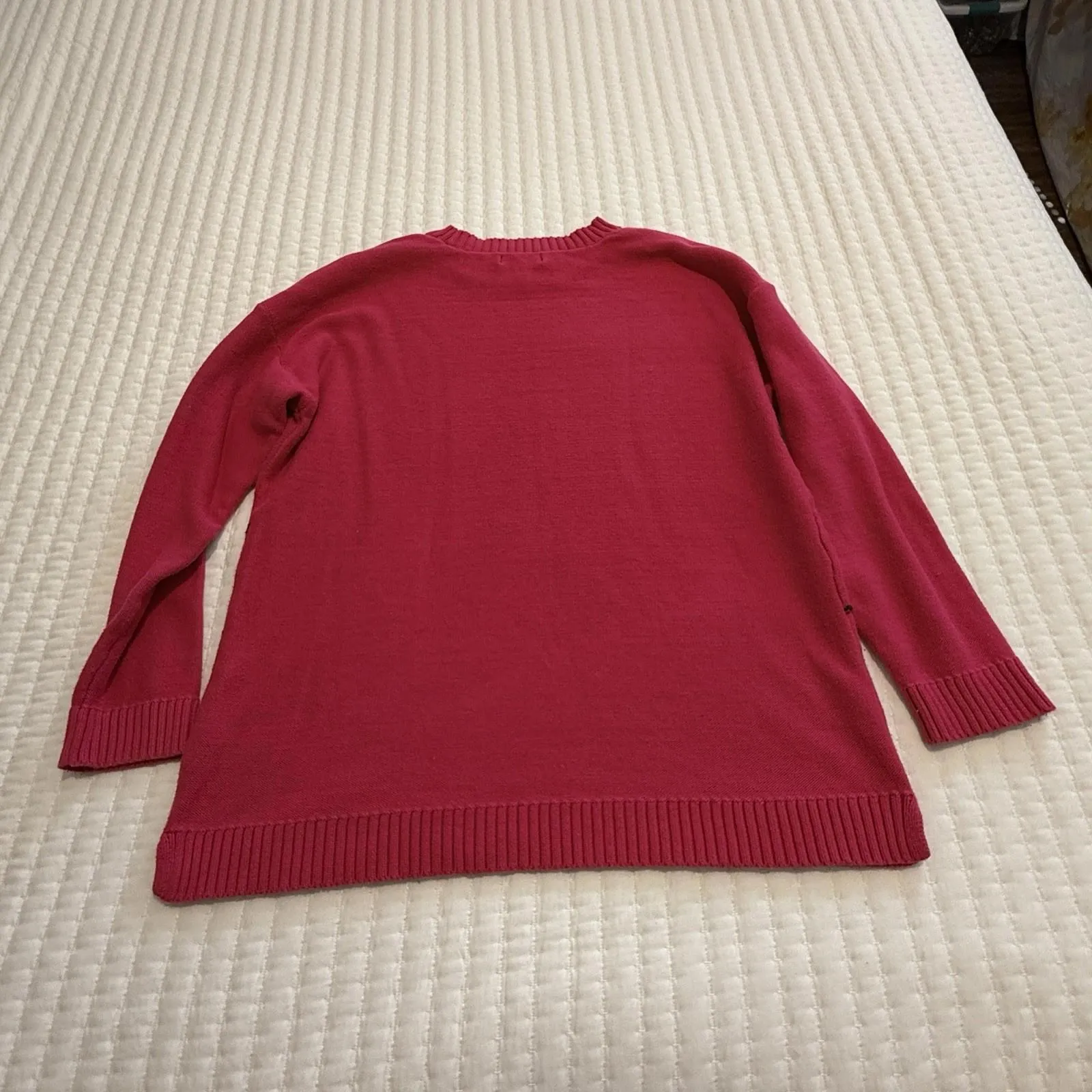 Karl Lagerfeld  Eiffel Tower Pink / Black Pullover Knit Sweater Sz L Large - Image 9