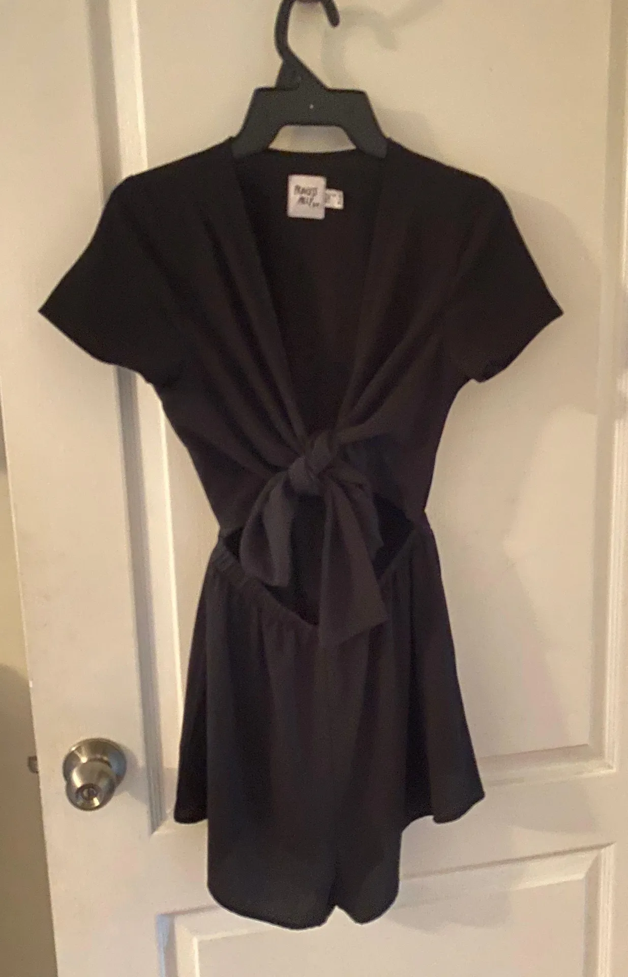 Black tie Front Romper - Image 2