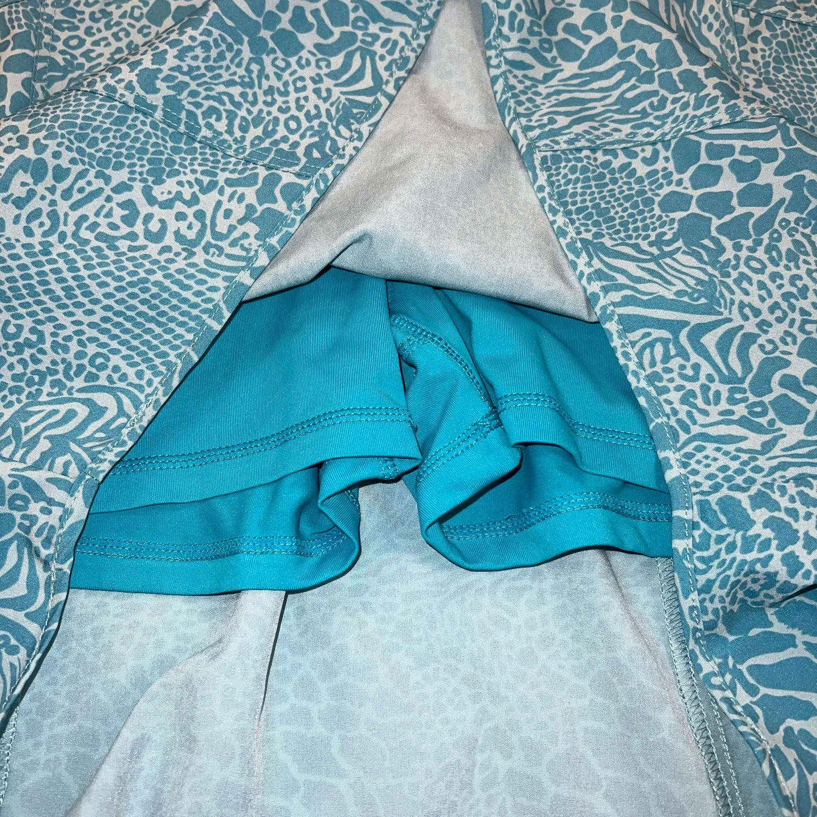Kyodan Outdoor Skort Dress Romper Sleeveless Turquoise Animal Print Size S - Image 2