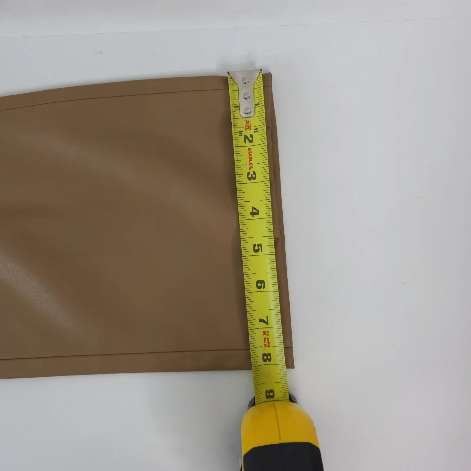 Zara Pants Womens 4 (27x25.5) Vegan Brown Faux Leather Flare Mid Rise - Image 13