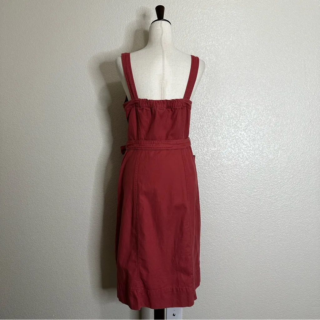 GAP Linen Blend Button-Front Apron Midi Dress, Size 8 Tall - Image 8