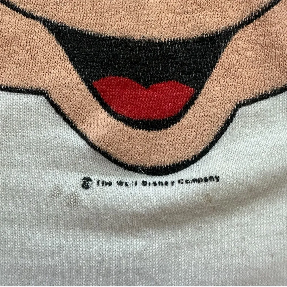 Vintage 80s 90s White Mickey Mouse Face Pullover Sweatshirt XL - Image 6
