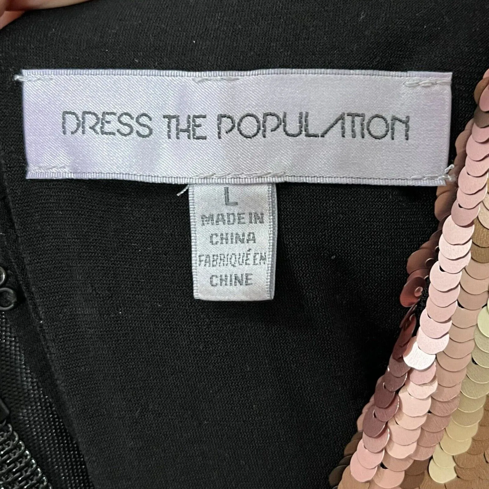 Dress the Population Zoe Dress Women’s Size Large Sequin Mini Cap Sleeve V-Neck - Image 11