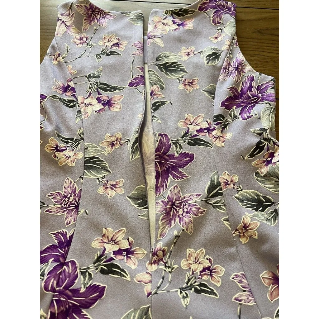 Sandra Darren Fit &‎ Flare Floral Dress Size 8p Knee Length Sleeveless Cottage - Image 6