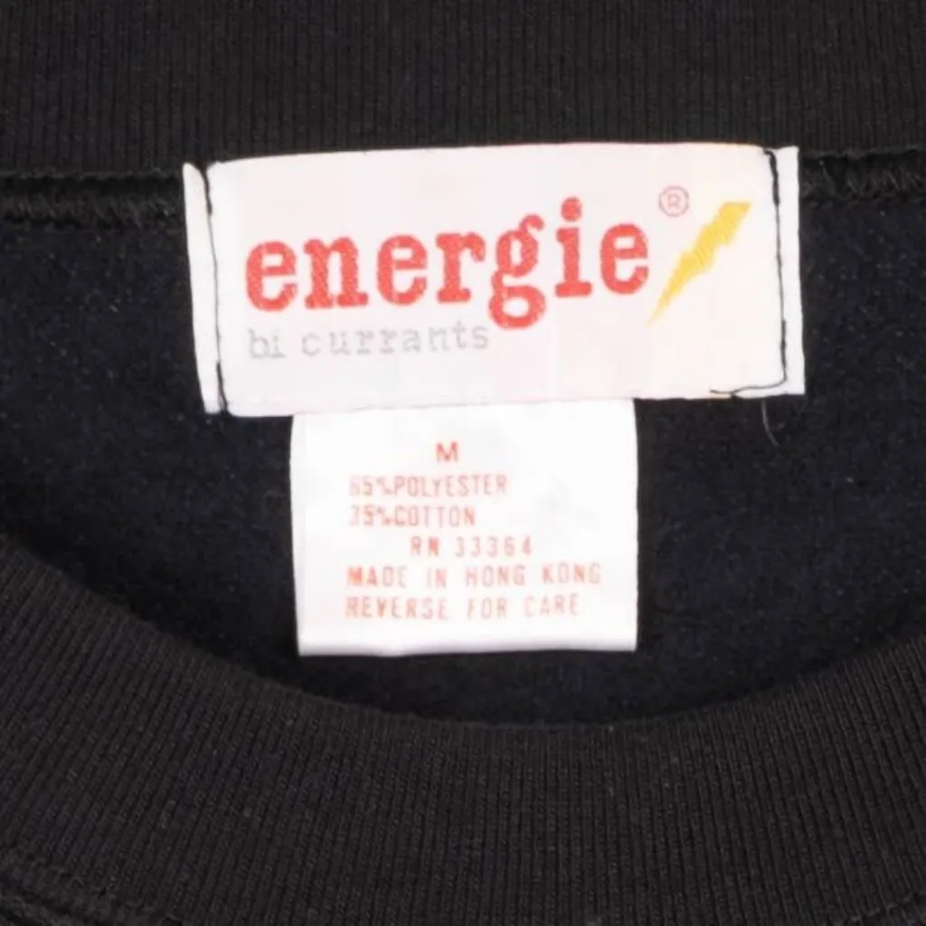 Energie bi Currents Rhinestone Sweatshirt M Womens Black Long Sleeve Crewneck - Image 5