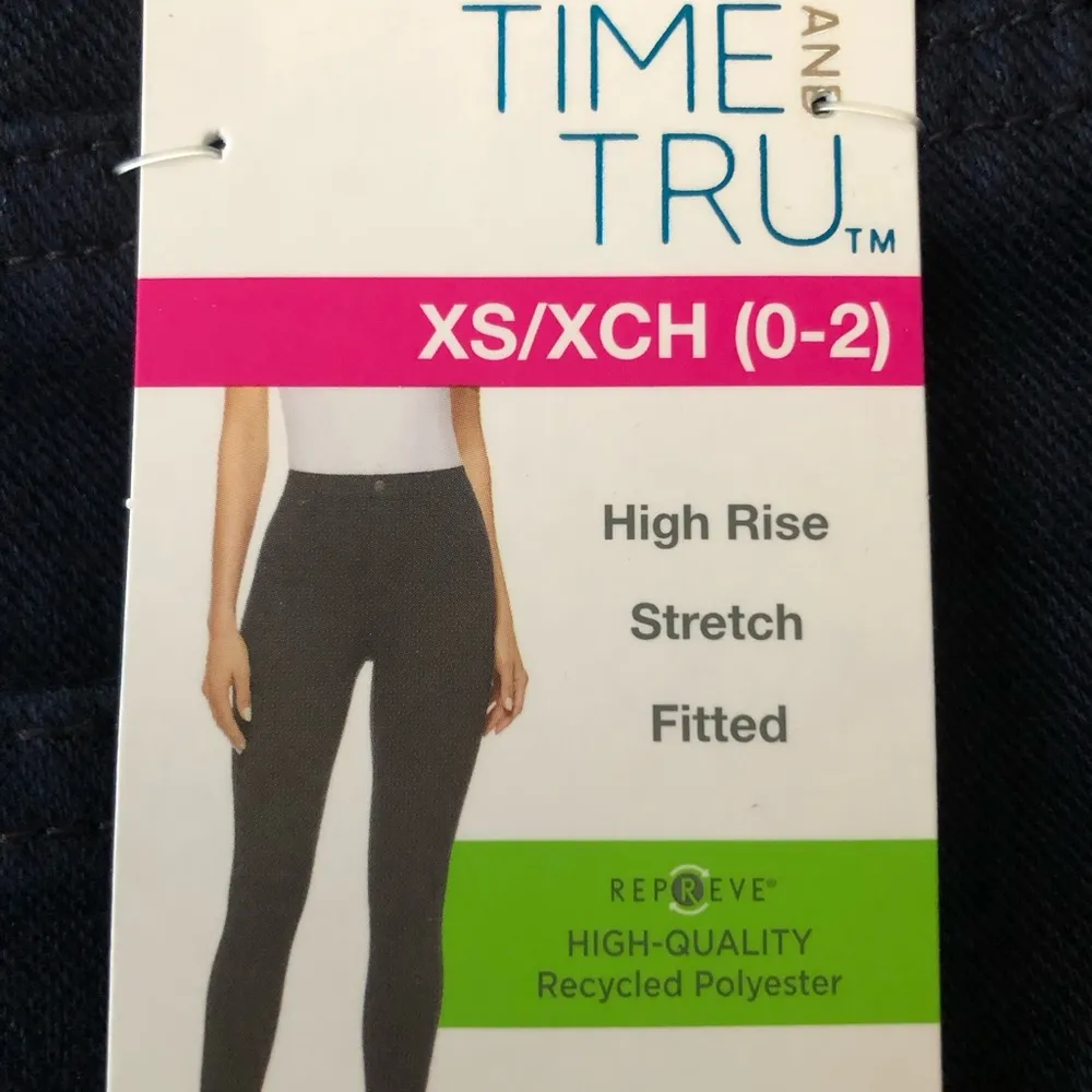 Womens TIME & TRU Dark BlueJeggings Size XS 0-2 Pull On New - Image 7