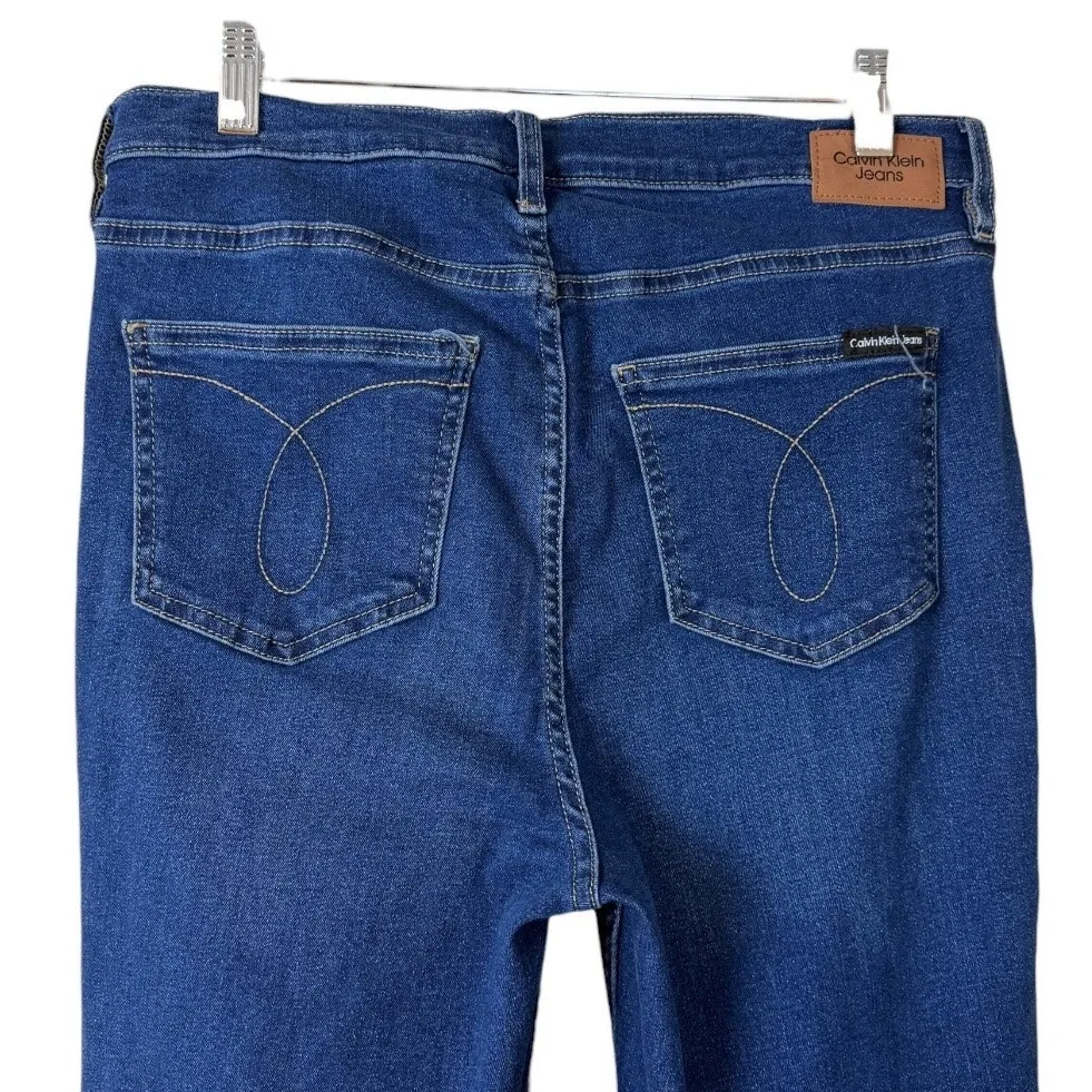 Calvin Klein Jean High Rise Skinny Ankle Stretch Denim Dark Wash Women’s Size 12 - Image 4