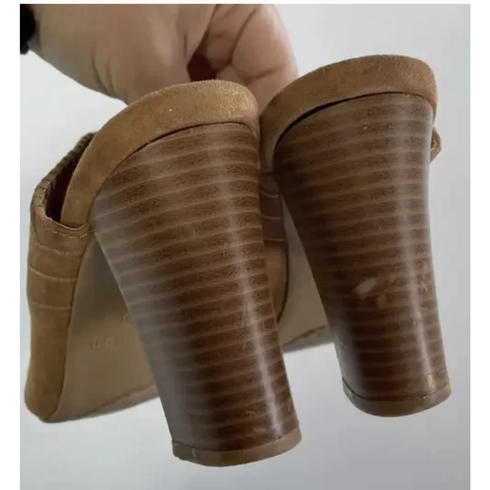 Madden Girl Shoes Womens Size 8.5 Tan Billii Block Heel‎ Mule Sandals Peep Toe - Image 5