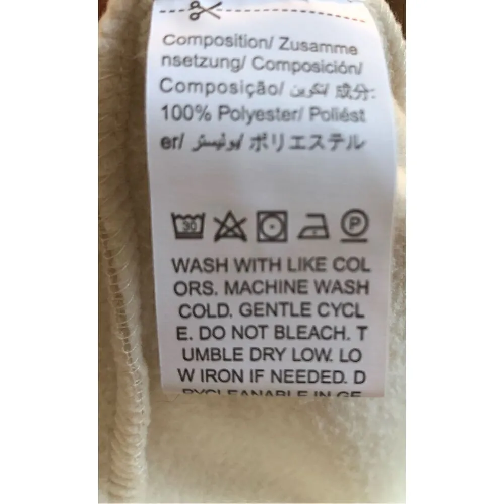 SHEIN EZwear Solid Cream Color Long Sleeve Stand Collar Full Zip Fleece Jacket S - Image 14