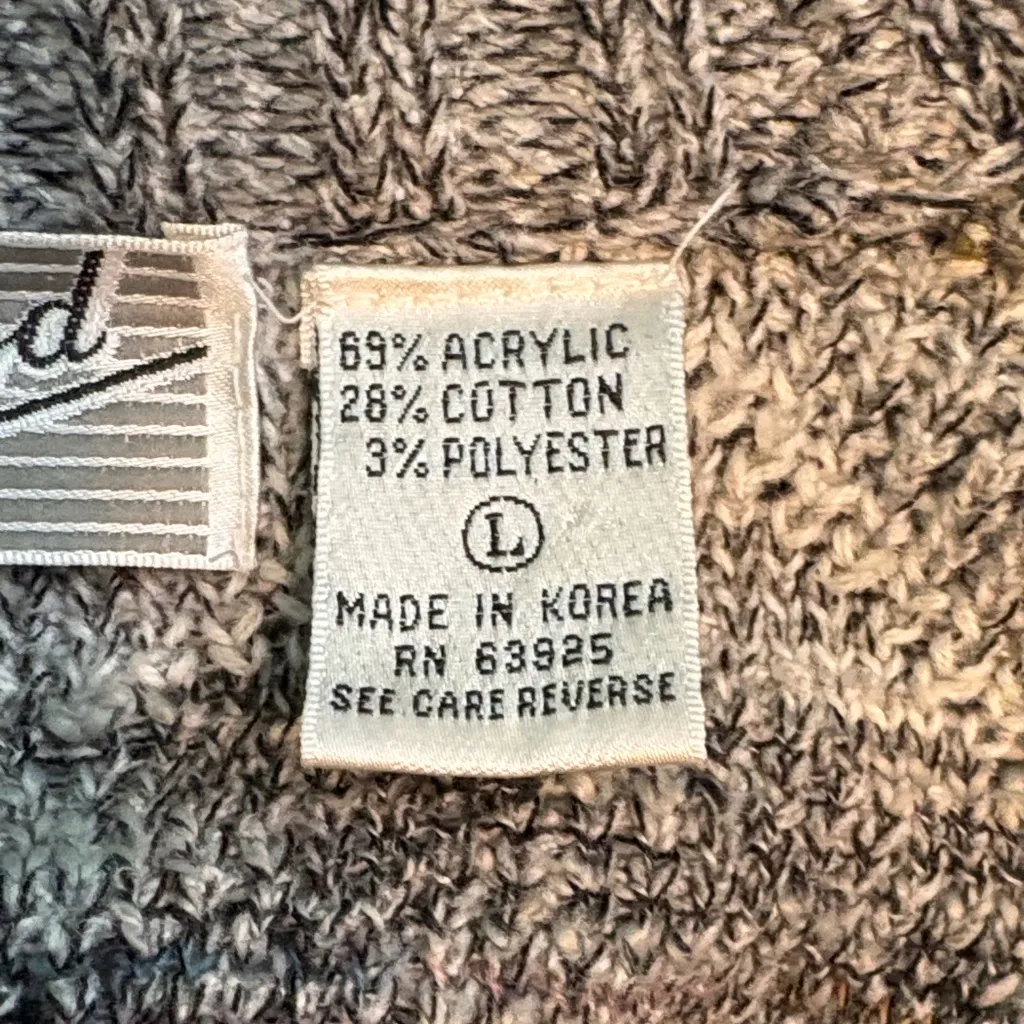 Chic Gray vintage Patterned buttoned Cardigan Size L - Image 11