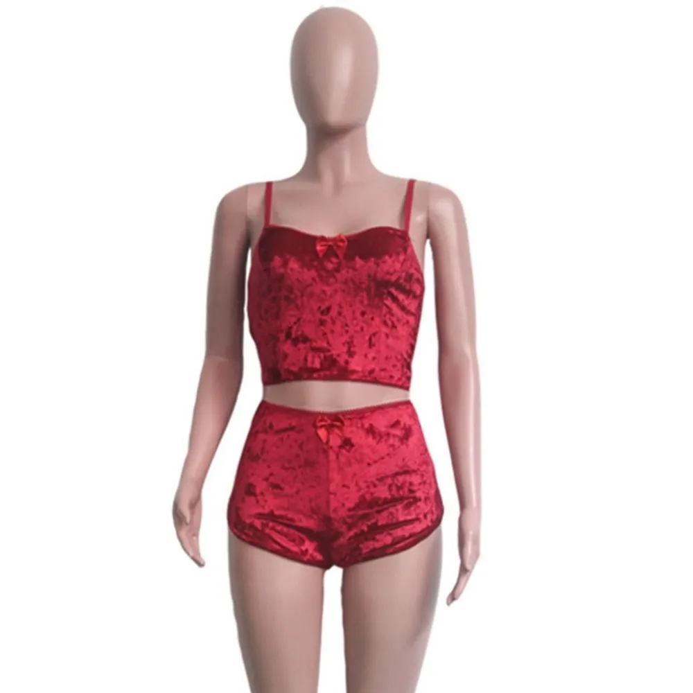 Sexy 2 Pcs shorts set ❤️‍🔥 Red Size L - Image 3